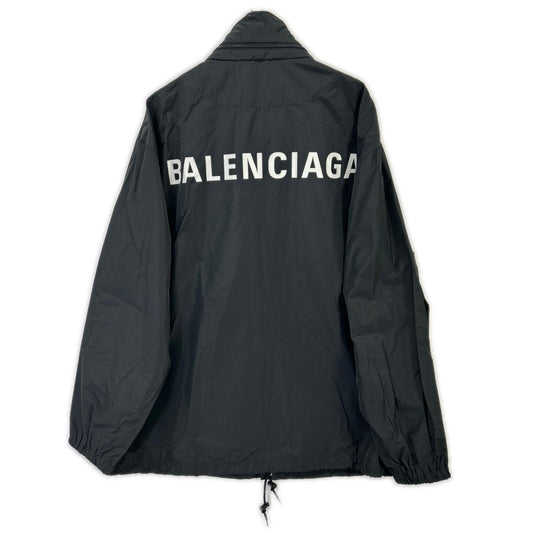BALENCIAGA バレンシアガ 556238 18年製　ブラック バックロゴナイロンジャケット ジャケット