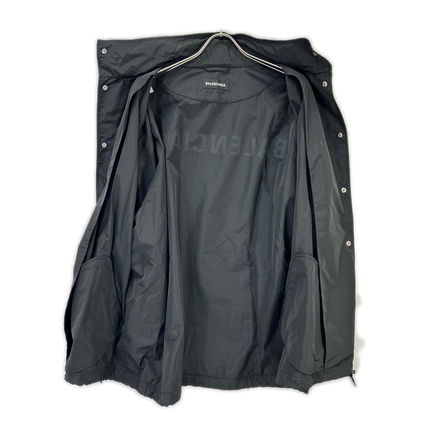 BALENCIAGA バレンシアガ 556238 18年製　ブラック バックロゴナイロンジャケット ジャケット