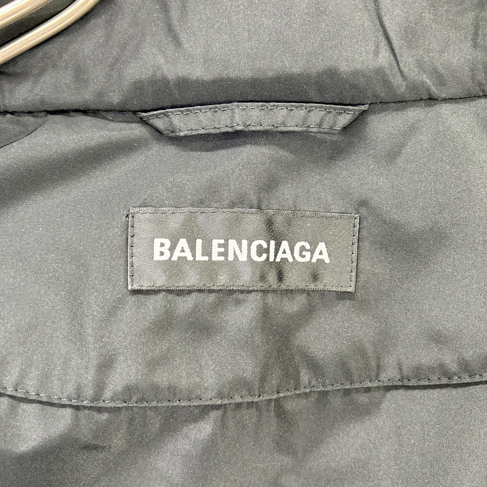 BALENCIAGA バレンシアガ 556238 18年製　ブラック バックロゴナイロンジャケット ジャケット