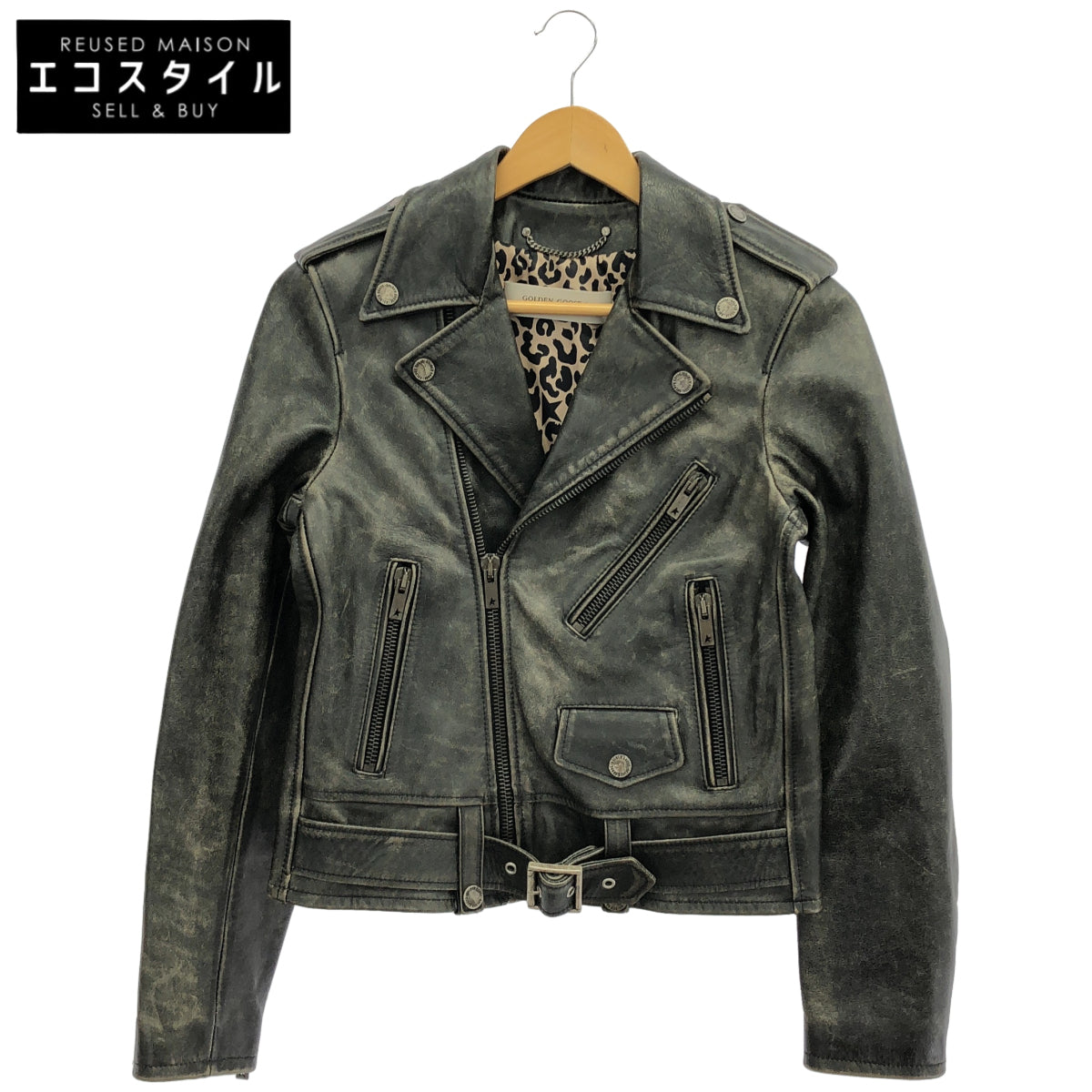 GOLDEN GOOSE ゴールデングース 22-010-510-0003-1-0 ブラック系 ダブルライダースジャケット トップス