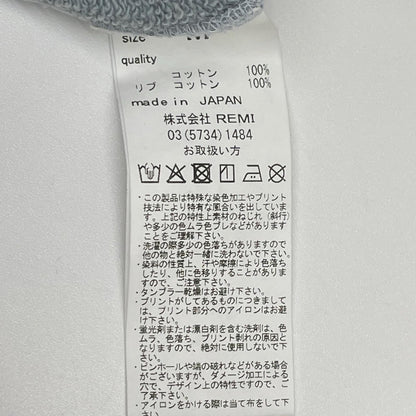 REMI RELIEF レミレリーフ ブルー クルーネック プリント スウェット トップス