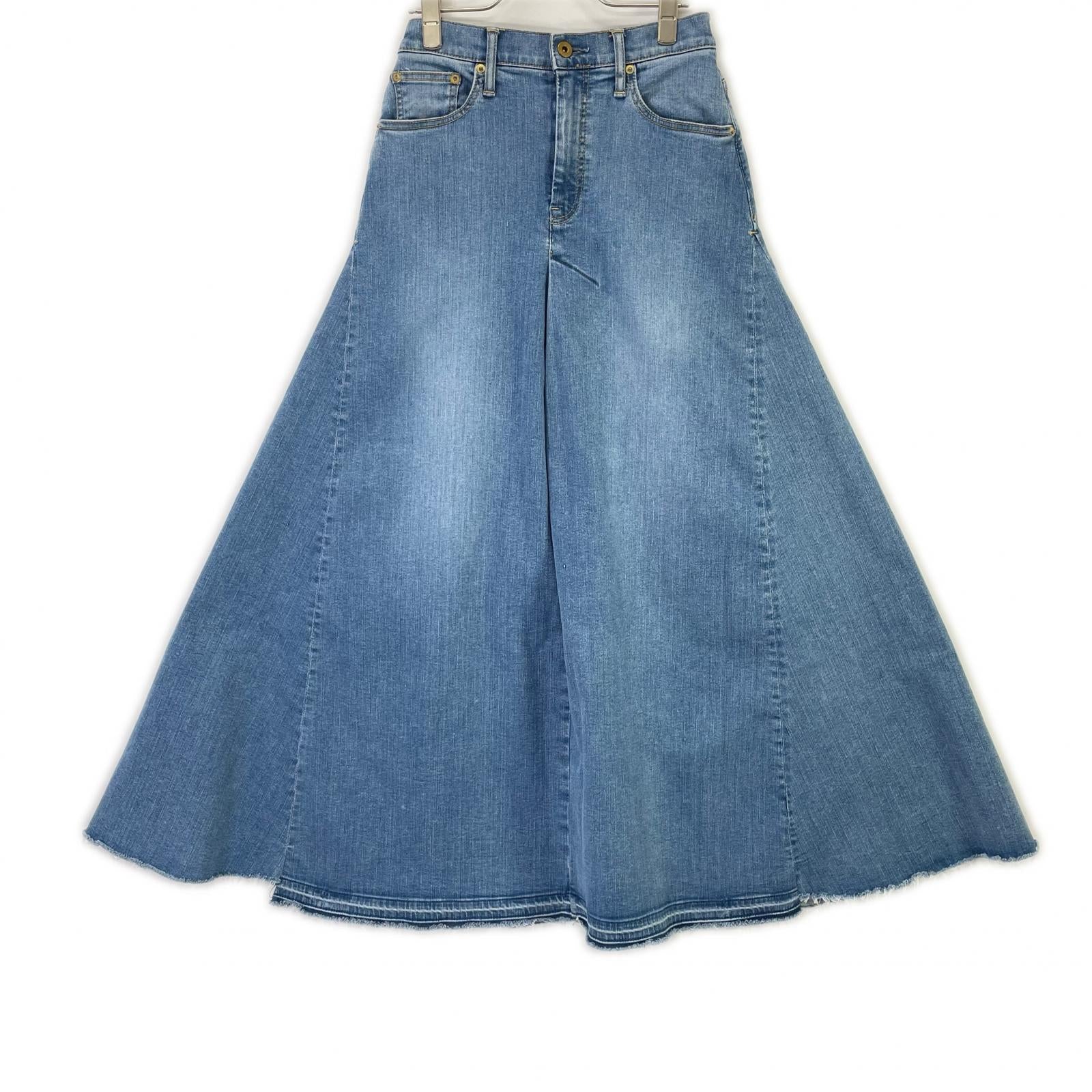 GOODGRIEF グッドグリーフ MXGG01L ブルー DENIM VOLUME FLARE ロングスカート スカート