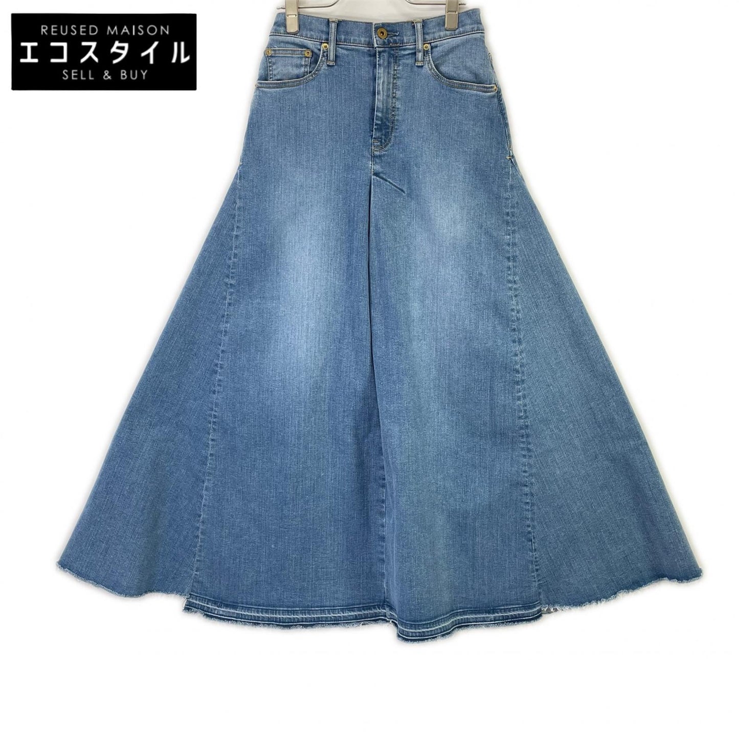 GOODGRIEF グッドグリーフ MXGG01L ブルー DENIM VOLUME FLARE ロングスカート スカート