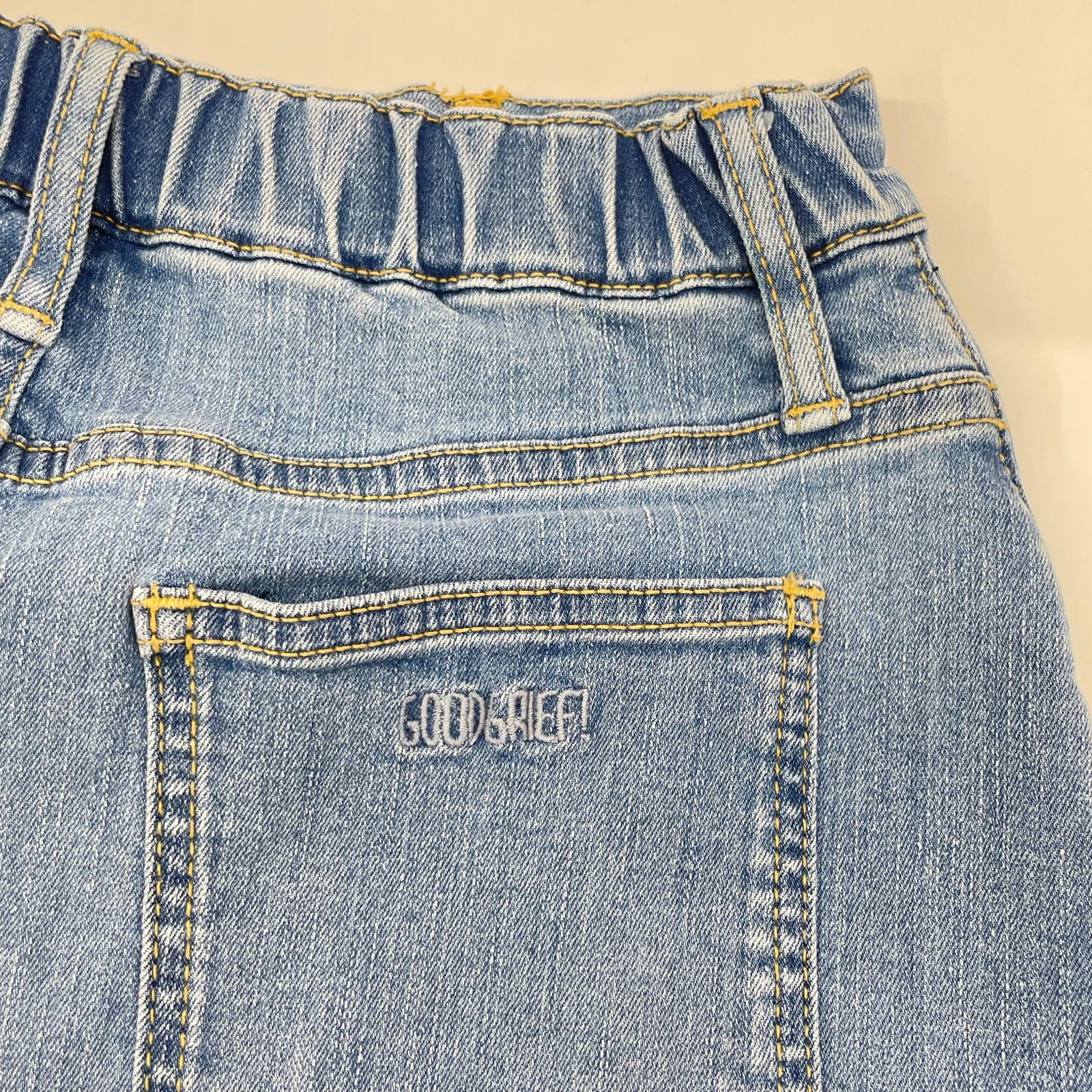 GOODGRIEF グッドグリーフ MXGG01L ブルー DENIM VOLUME FLARE ロングスカート スカート