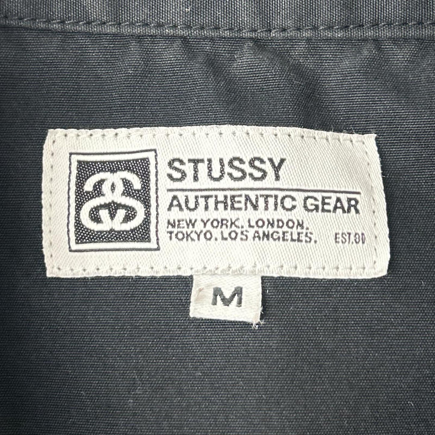stussy ステューシー ブラック ワッペン 半袖ワークシャツ トップス