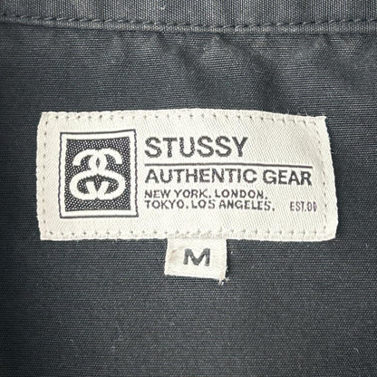 stussy ステューシー ブラック ワッペン 半袖ワークシャツ トップス
