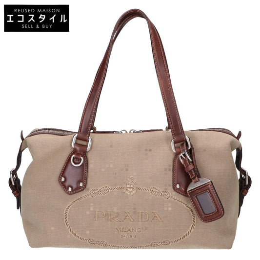 PRADA プラダ BR3461 ロゴジャカード/レザー ハンドバッグ