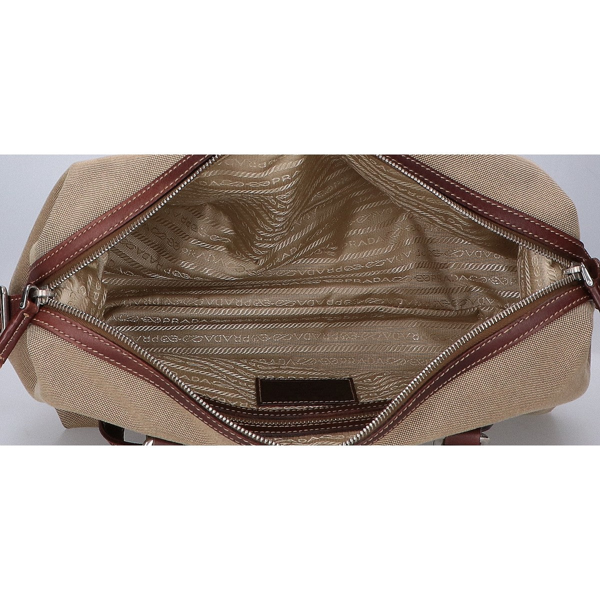 PRADA プラダ BR3461 ロゴジャカード/レザー ハンドバッグ