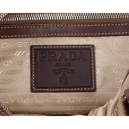 PRADA プラダ BR3461 ロゴジャカード/レザー ハンドバッグ