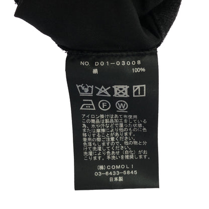 COMOLI コモリ D01-03008 ブラック シルクネップ ドローストリングパンツ ボトムス
