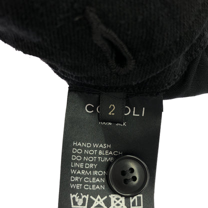 COMOLI コモリ D01-03008 ブラック シルクネップ ドローストリングパンツ ボトムス