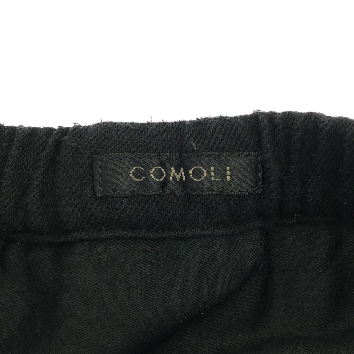 COMOLI コモリ D01-03008 ブラック シルクネップ ドローストリングパンツ ボトムス
