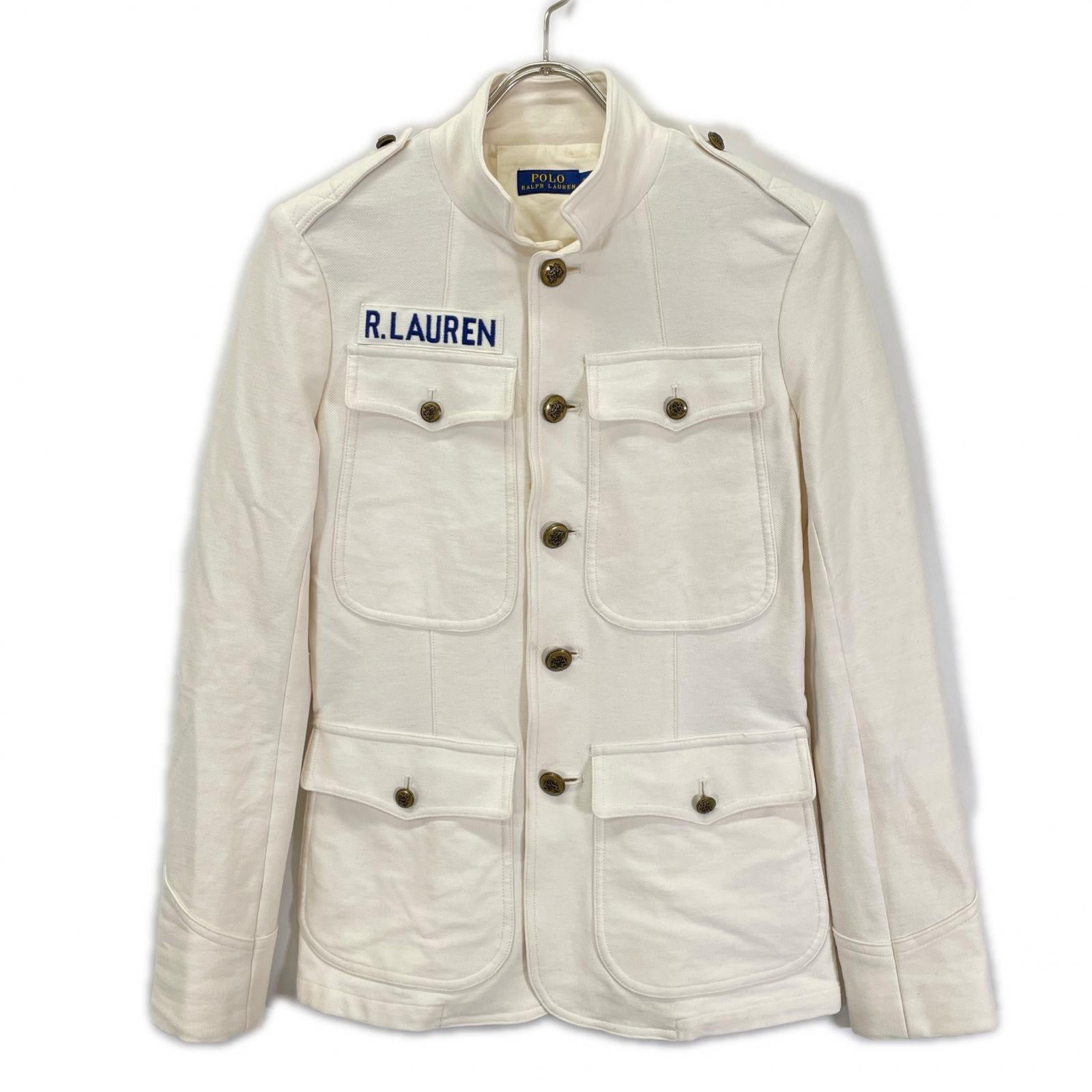 POLObyRalphLauren ポロラルフローレン ホワイト コットンステッチ 金ボタン ジャケット ジャケット
