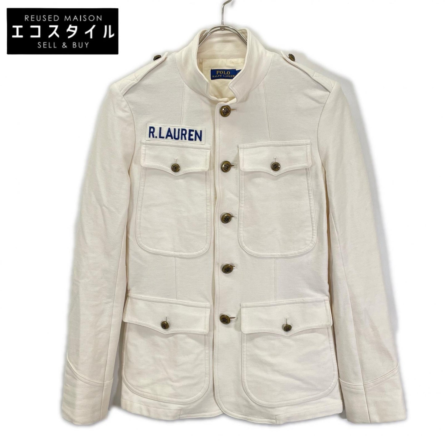 POLObyRalphLauren ポロラルフローレン ホワイト コットンステッチ 金ボタン ジャケット ジャケット