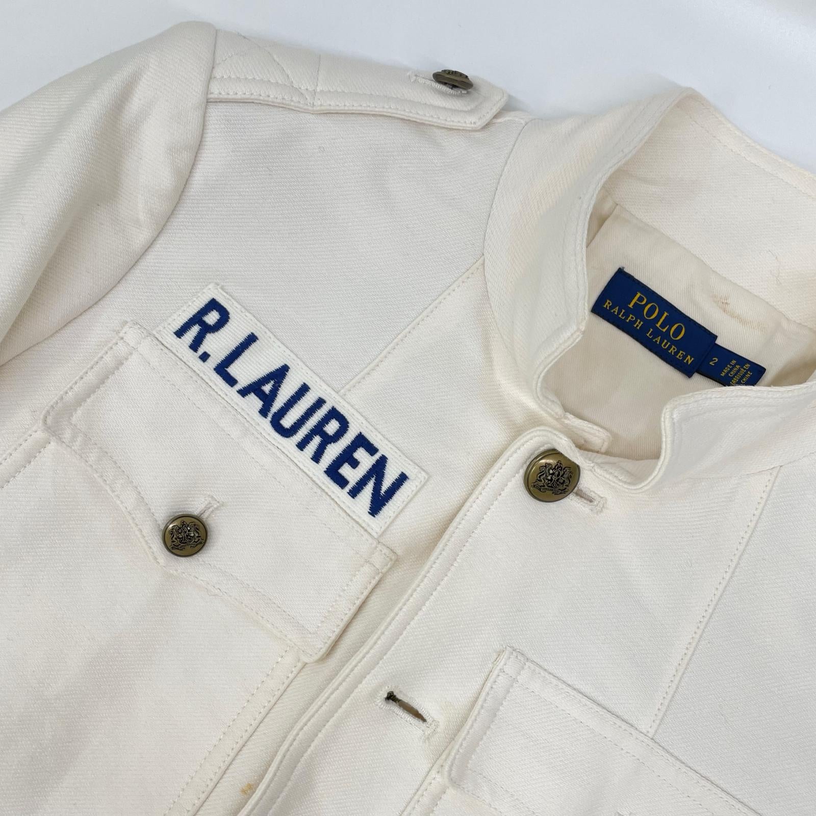 POLObyRalphLauren ポロラルフローレン ホワイト コットンステッチ 金ボタン ジャケット ジャケット