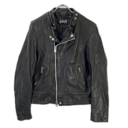 schott ショット 3181058 ブラック セミダブルライダース シープスキン ジャケット