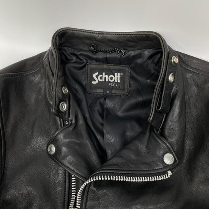 schott ショット 3181058 ブラック セミダブルライダース シープスキン ジャケット