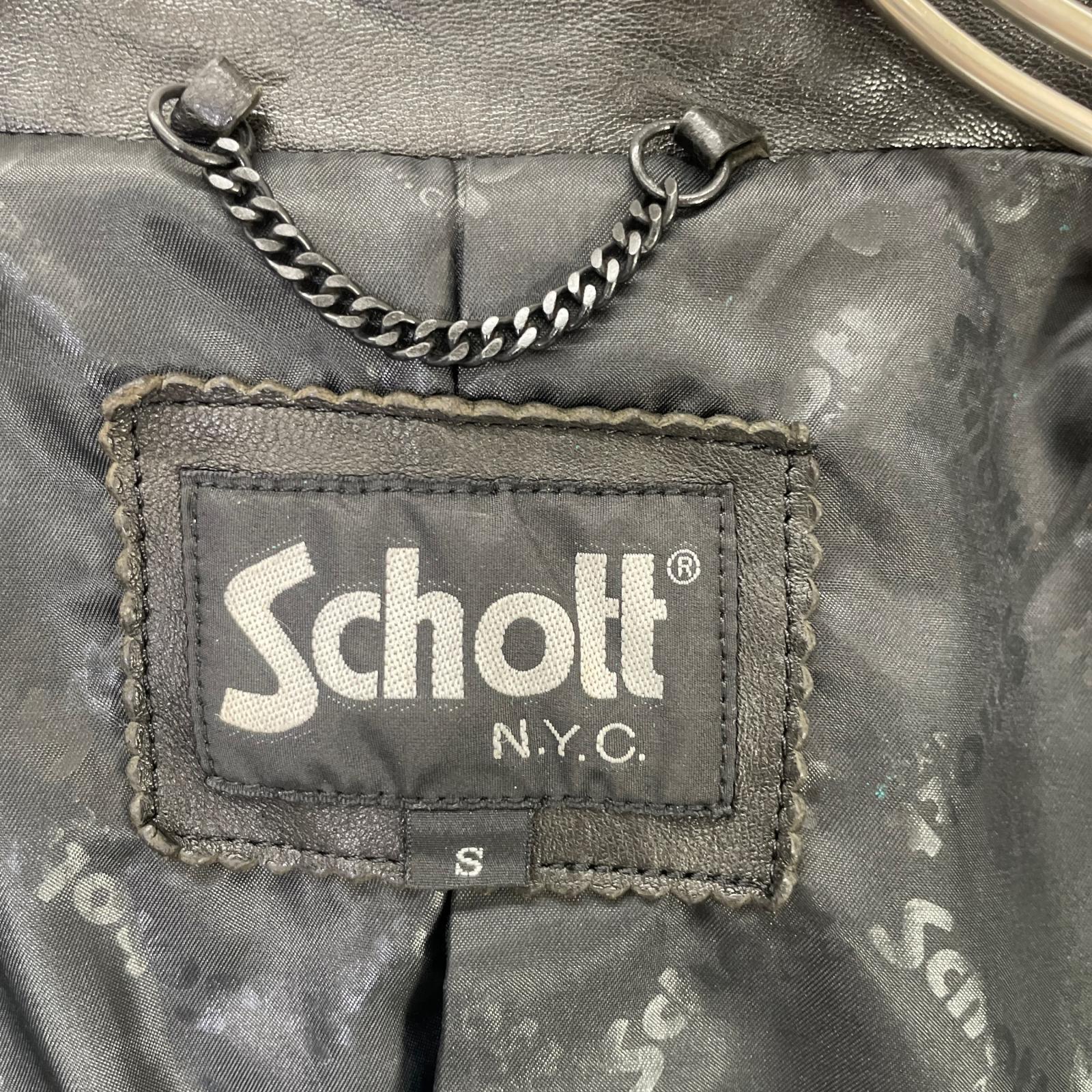 schott ショット 3181058 ブラック セミダブルライダース シープスキン ジャケット