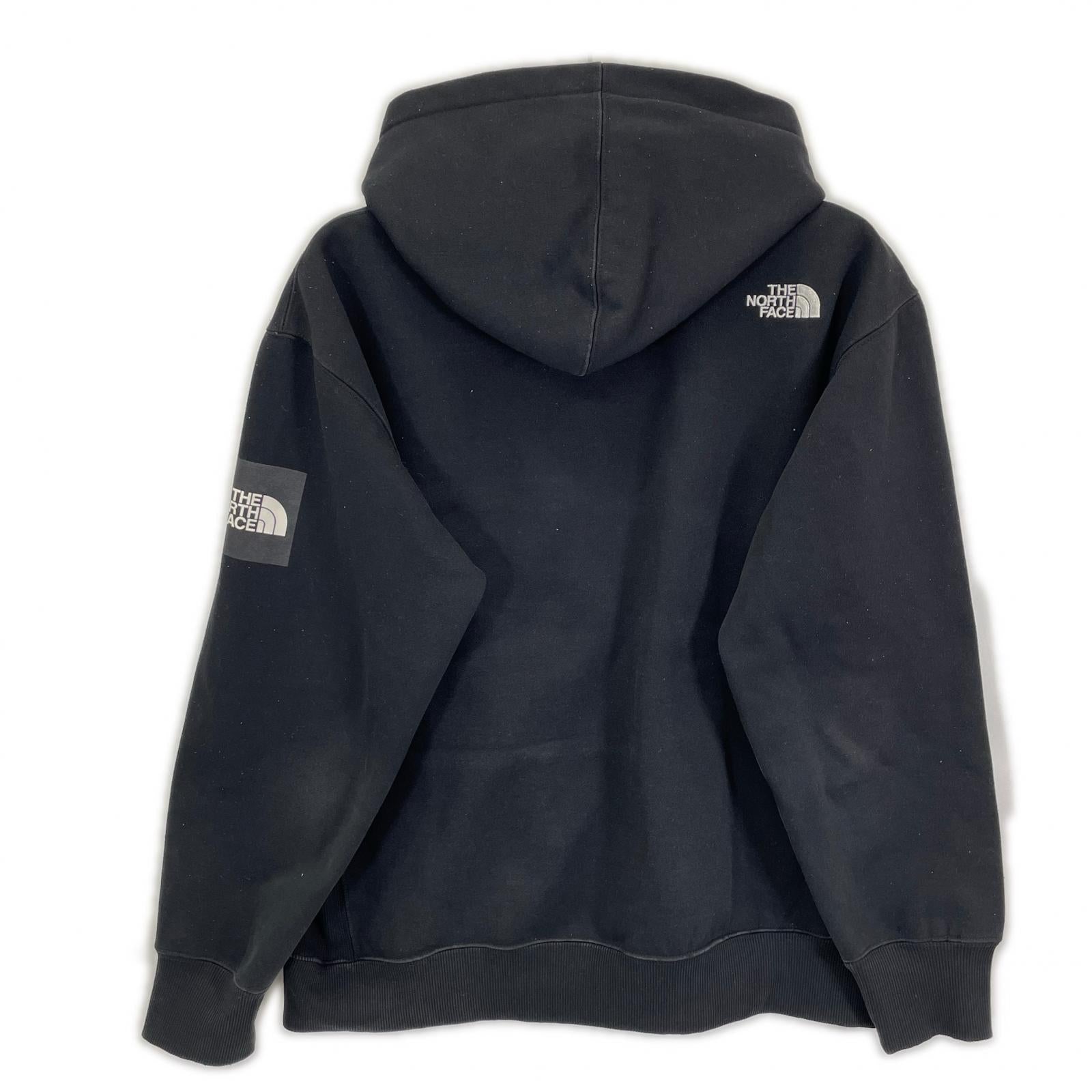 THE NORTH FACE ノースフェイス NT61836 ブラック スクエアロゴ ジップパーカー トップス