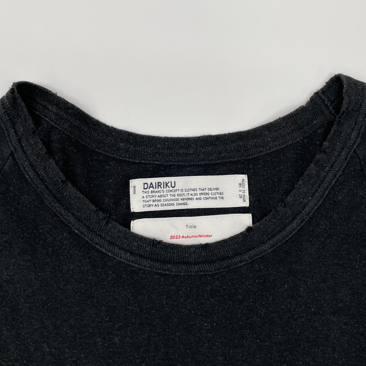 DAIRIKU ダイリク 23AW ブラック The Dawn Big Raglan Tour Tee トップス