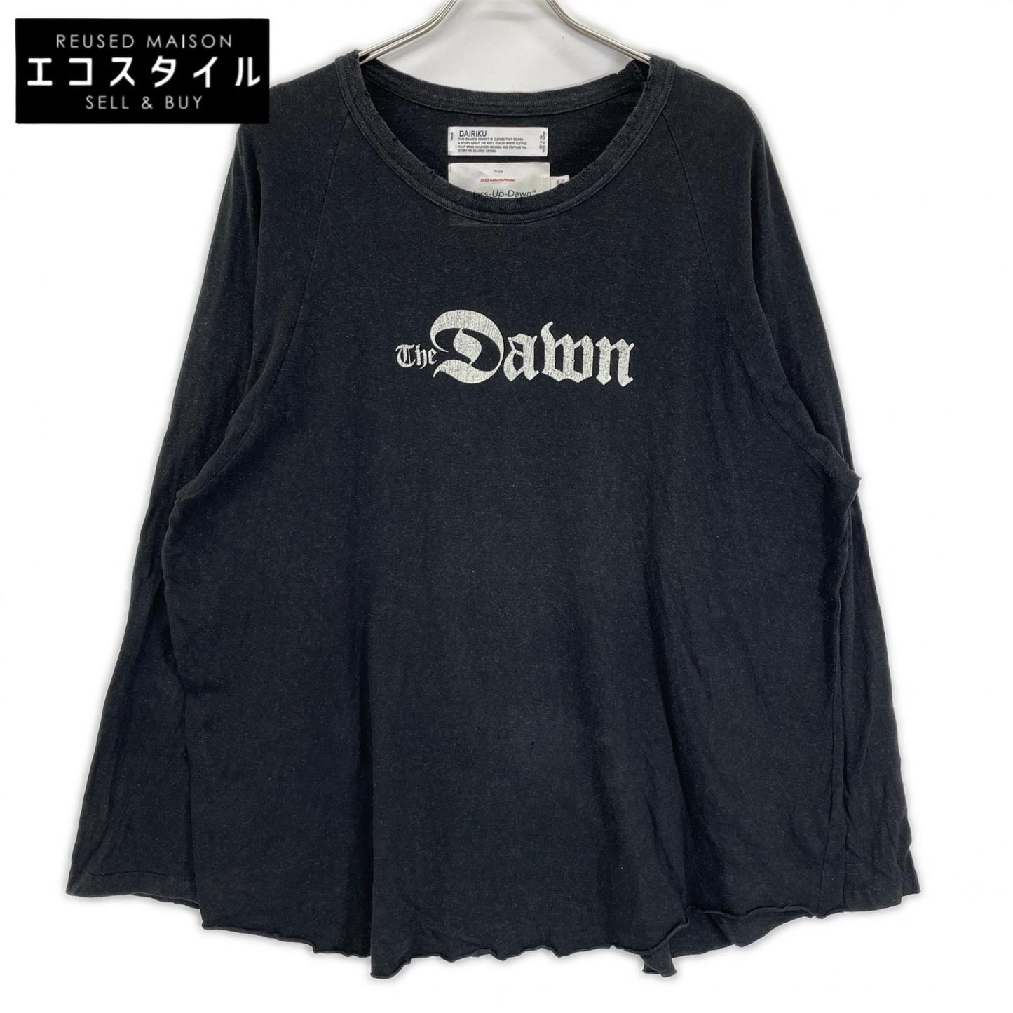 DAIRIKU ダイリク 23AW ブラック The Dawn Big Raglan Tour Tee トップス
