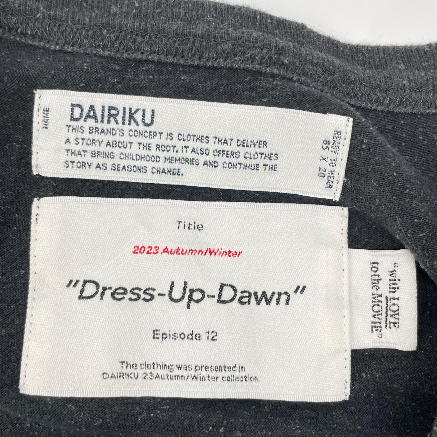 DAIRIKU ダイリク 23AW ブラック The Dawn Big Raglan Tour Tee トップス