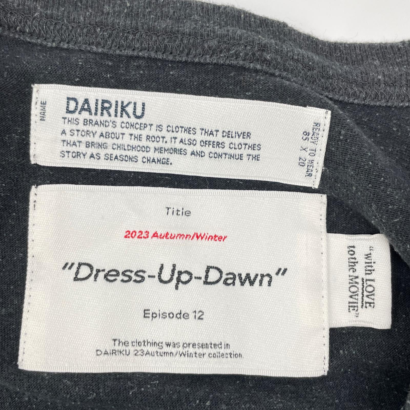 DAIRIKU ダイリク 23AW ブラック The Dawn Big Raglan Tour Tee トップス