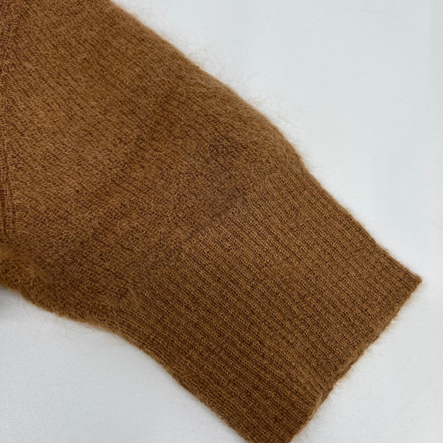 MAXMARA STUDIO マックスマーラスタジオ 63660729 6 75 ブラウン スパンコール モヘア Vネック 半袖ニット トップス