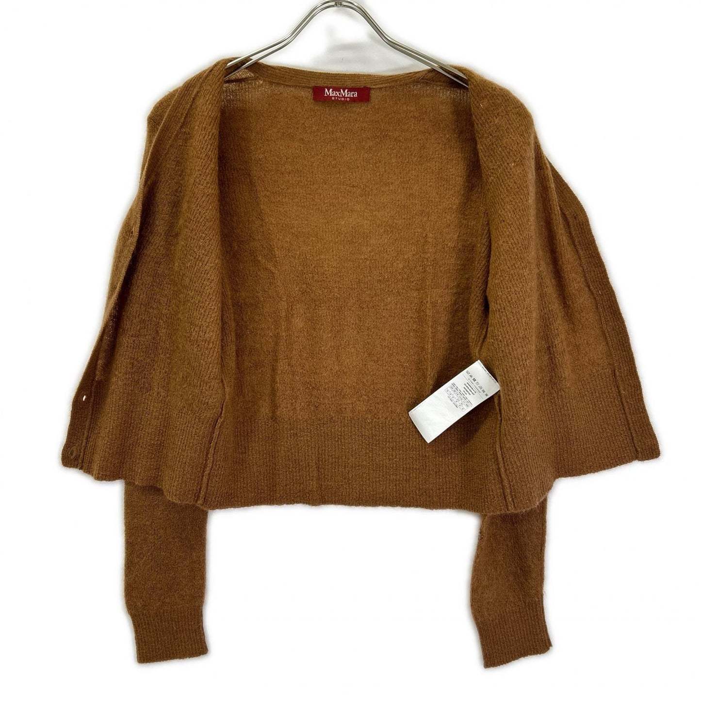 MAXMARA STUDIO マックスマーラスタジオ 63460429 6 75 ブラウン スパンコール モヘア カーディガン トップス