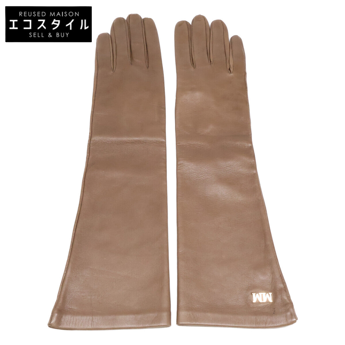 Max Mara マックスマーラ 45661213 MMロゴ レザー ロング グローブ