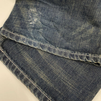 VANSON バンソン SP-B-32 インディゴ クロススカル刺繍デニムパンツ ボトムス