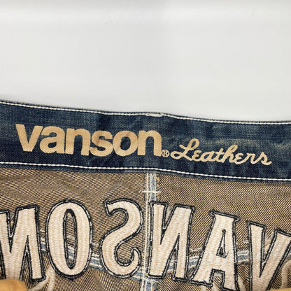 VANSON バンソン SP-B-32 インディゴ クロススカル刺繍デニムパンツ ボトムス