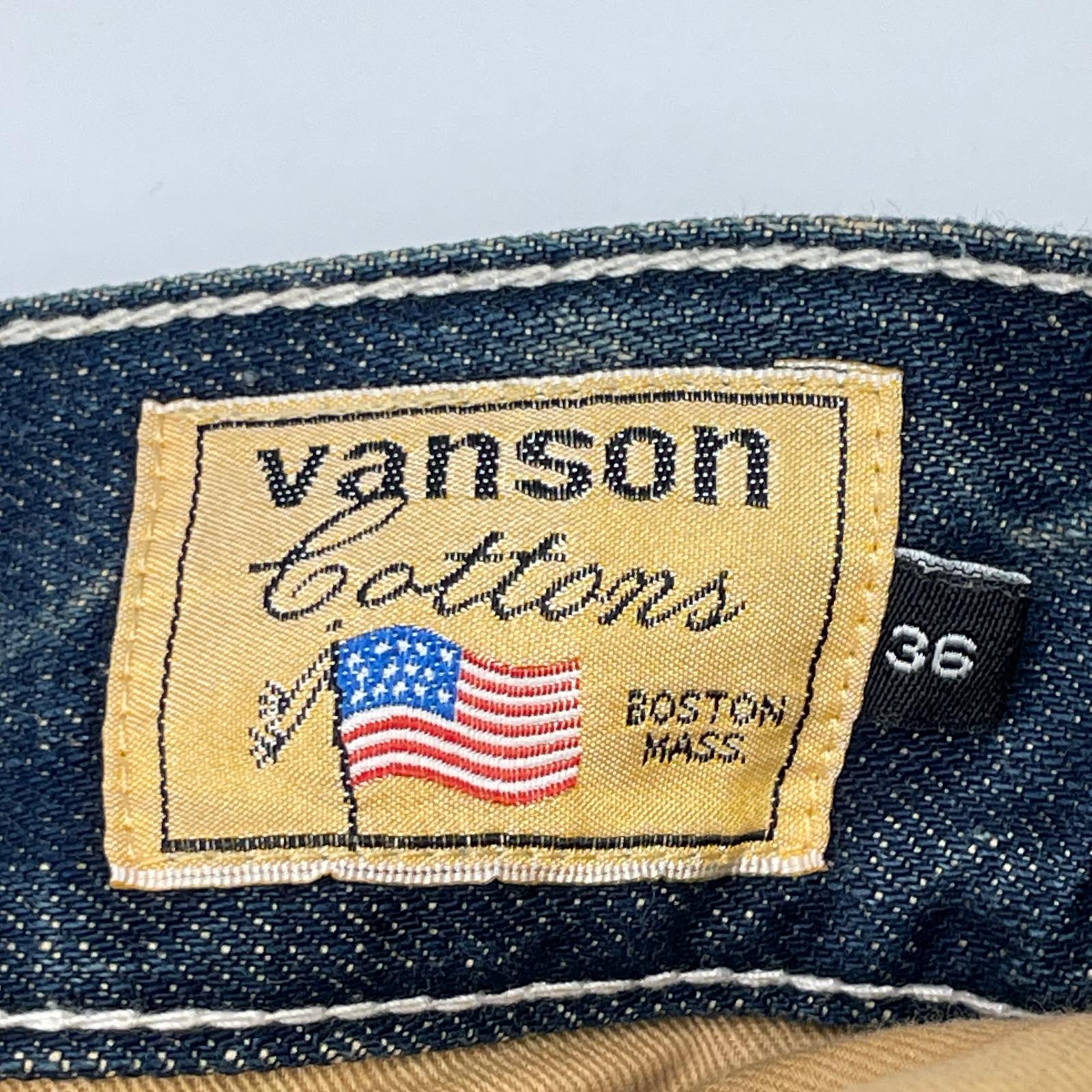 VANSON バンソン SP-B-32 インディゴ クロススカル刺繍デニムパンツ ボトムス