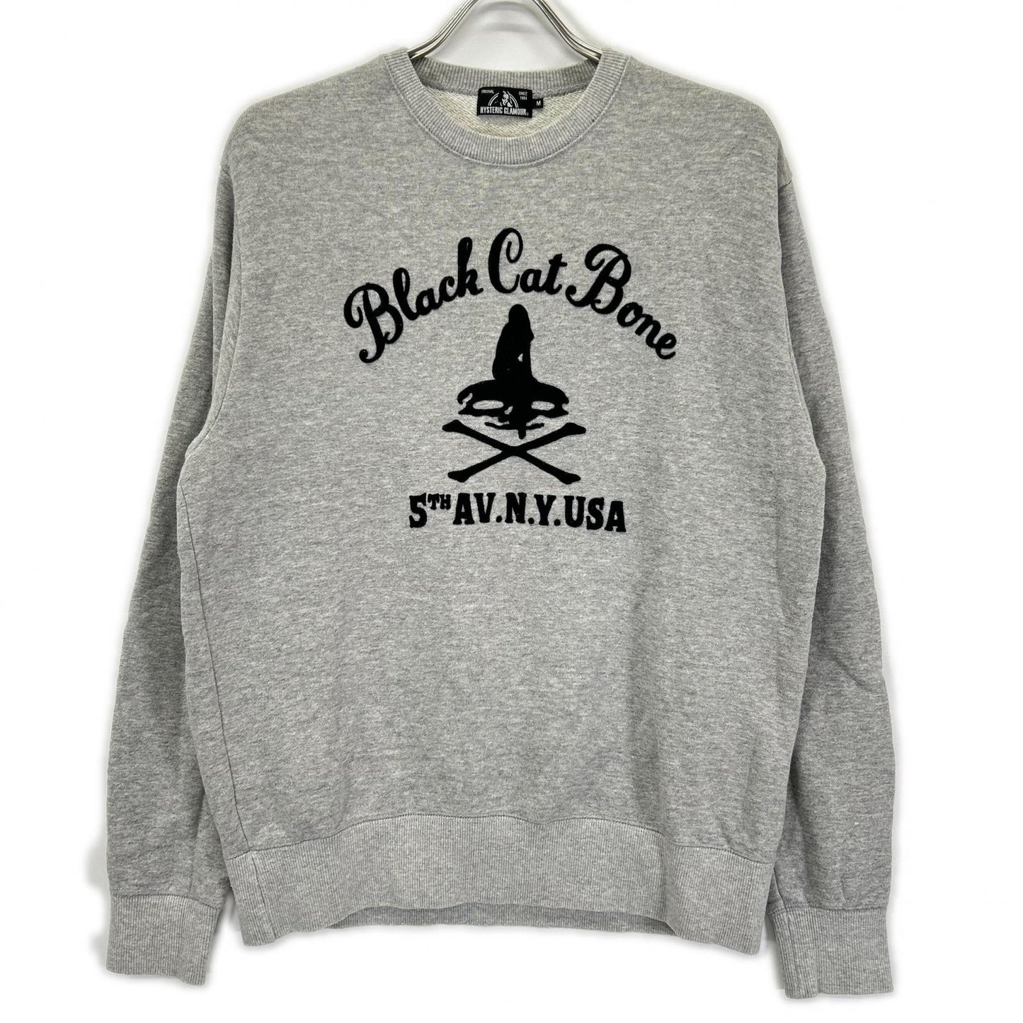 HYSTERIC GLAMOUR ヒステリックグラマー 02171CS05 BLACK CAT BONE クルーネック スウェットシャツ トップス