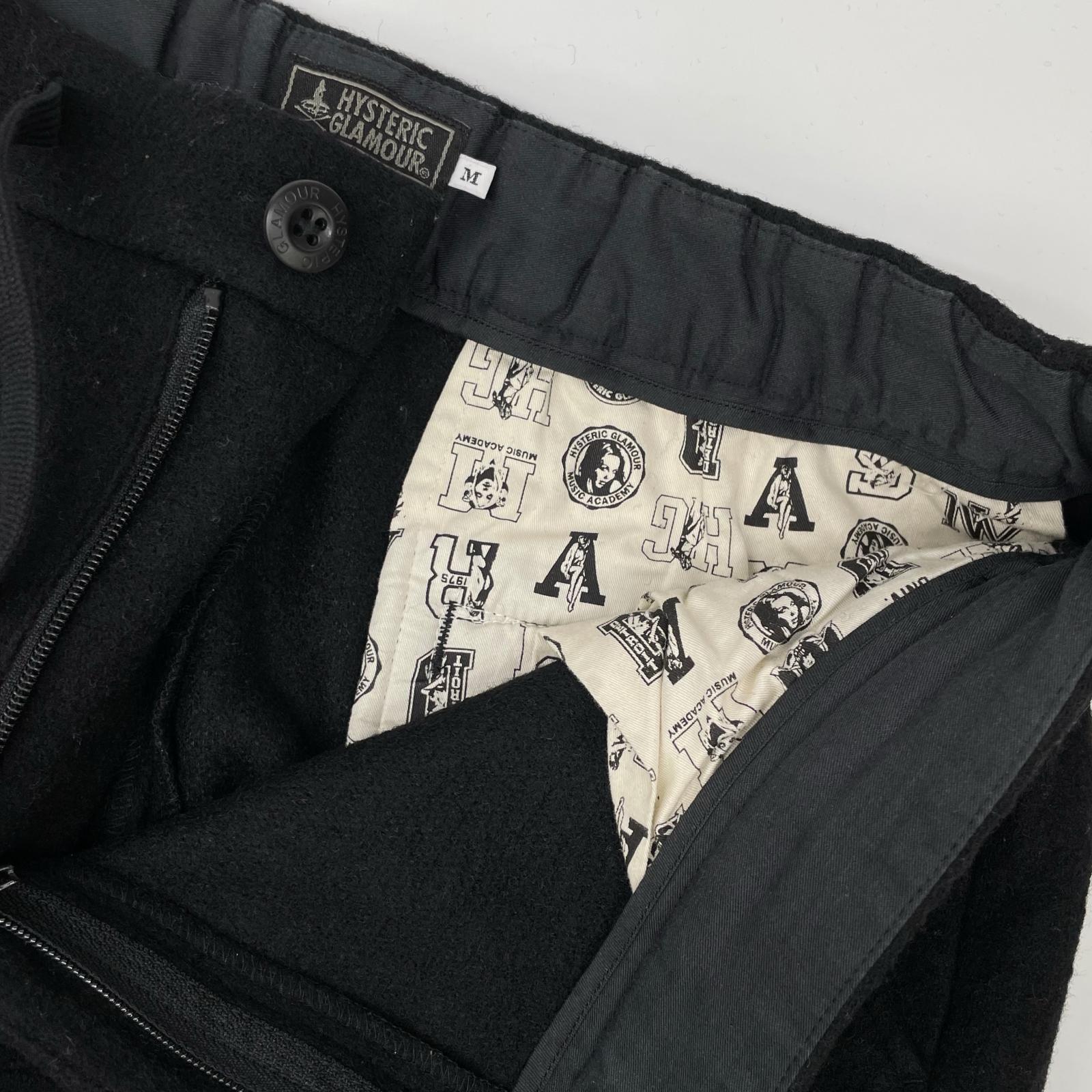 HYSTERIC GLAMOUR ヒステリックグラマー ブラック HEAVEN 刺繍 イージーパンツ ボトムス