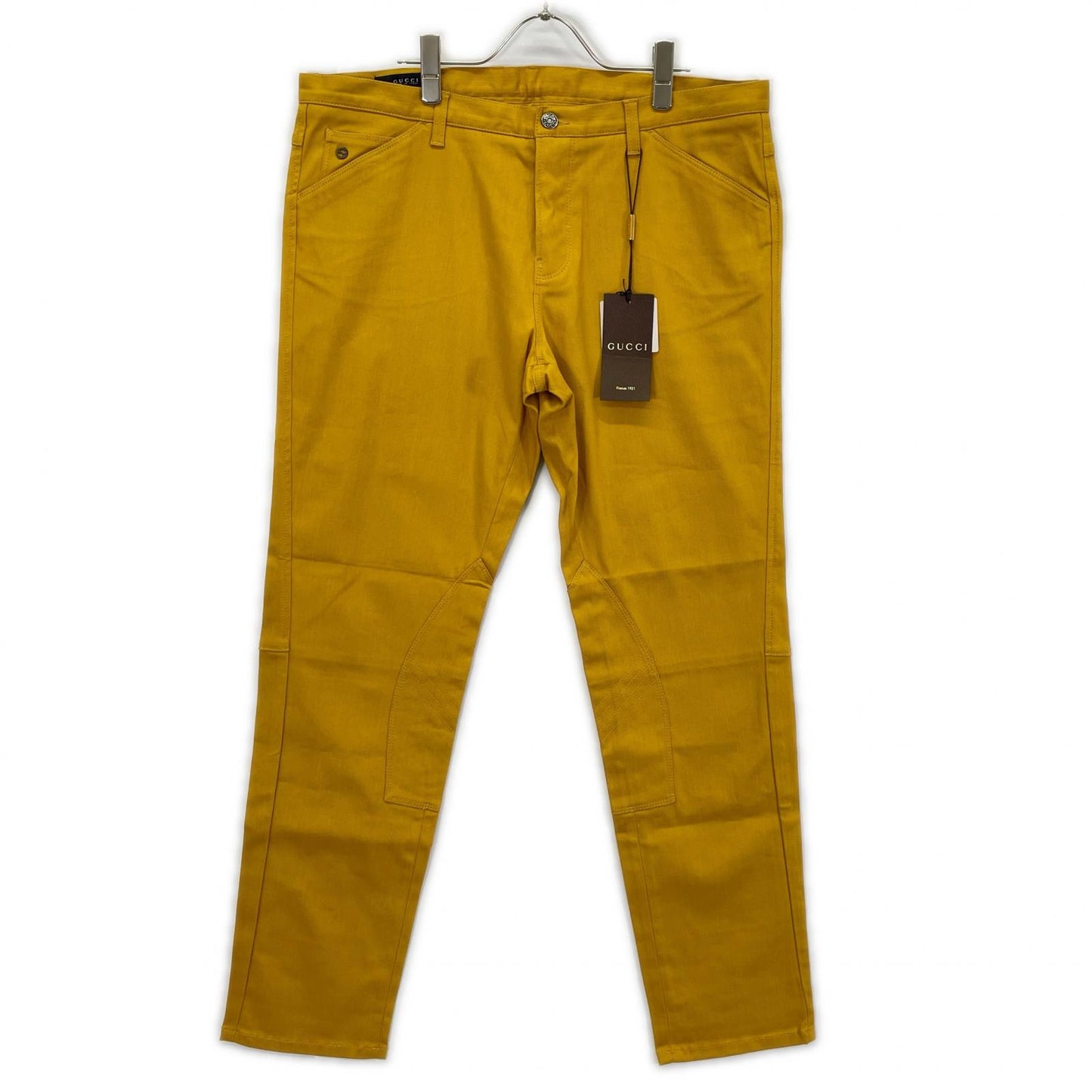 GUCCI グッチ 343921 XD071 イエロー riding ボタンフライ パンツ ボトムス