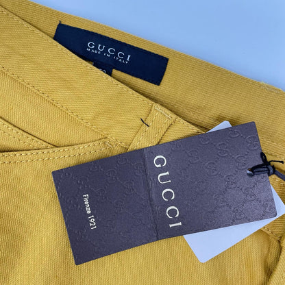 GUCCI グッチ 343921 XD071 イエロー riding ボタンフライ パンツ ボトムス