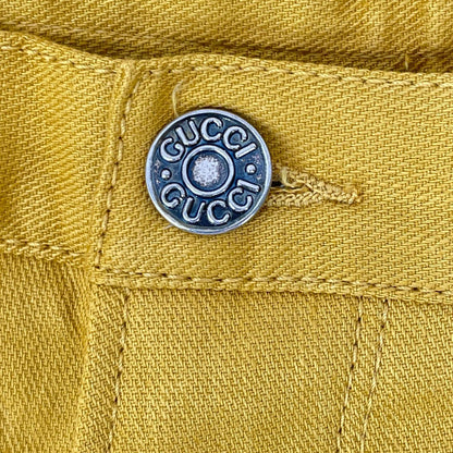 GUCCI グッチ 343921 XD071 イエロー riding ボタンフライ パンツ ボトムス