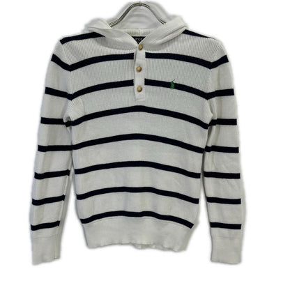 POLObyRalphLauren ポロラルフローレン ホワイト×ブルー ボーダー フーディー ニット トップス