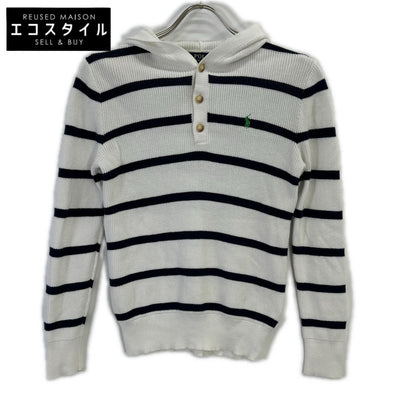 POLObyRalphLauren ポロラルフローレン ホワイト×ブルー ボーダー フーディー ニット トップス