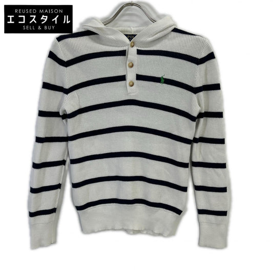 POLObyRalphLauren ポロラルフローレン ホワイト×ブルー ボーダー フーディー ニット トップス