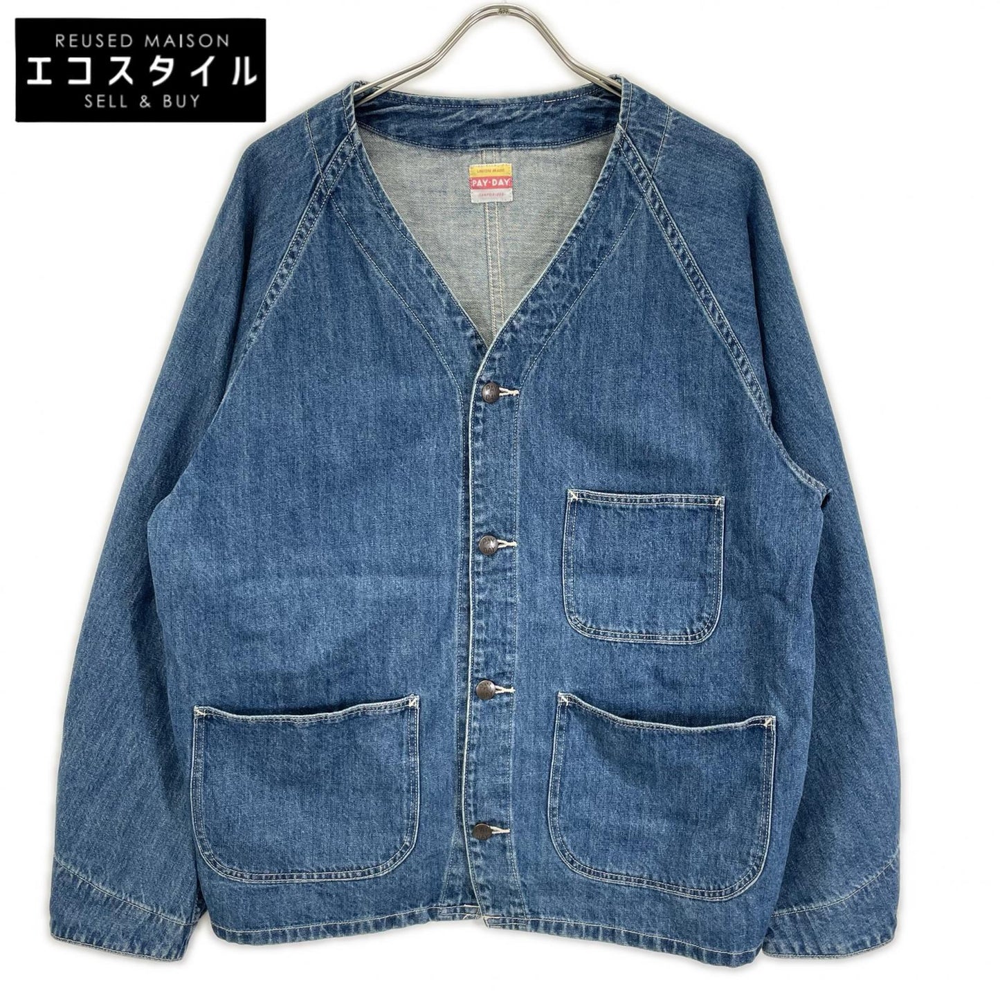PAYDAY ペイデイ PD21-JK-BCRW4 ノーカラーカバーオールデニムジャケット ジャケット