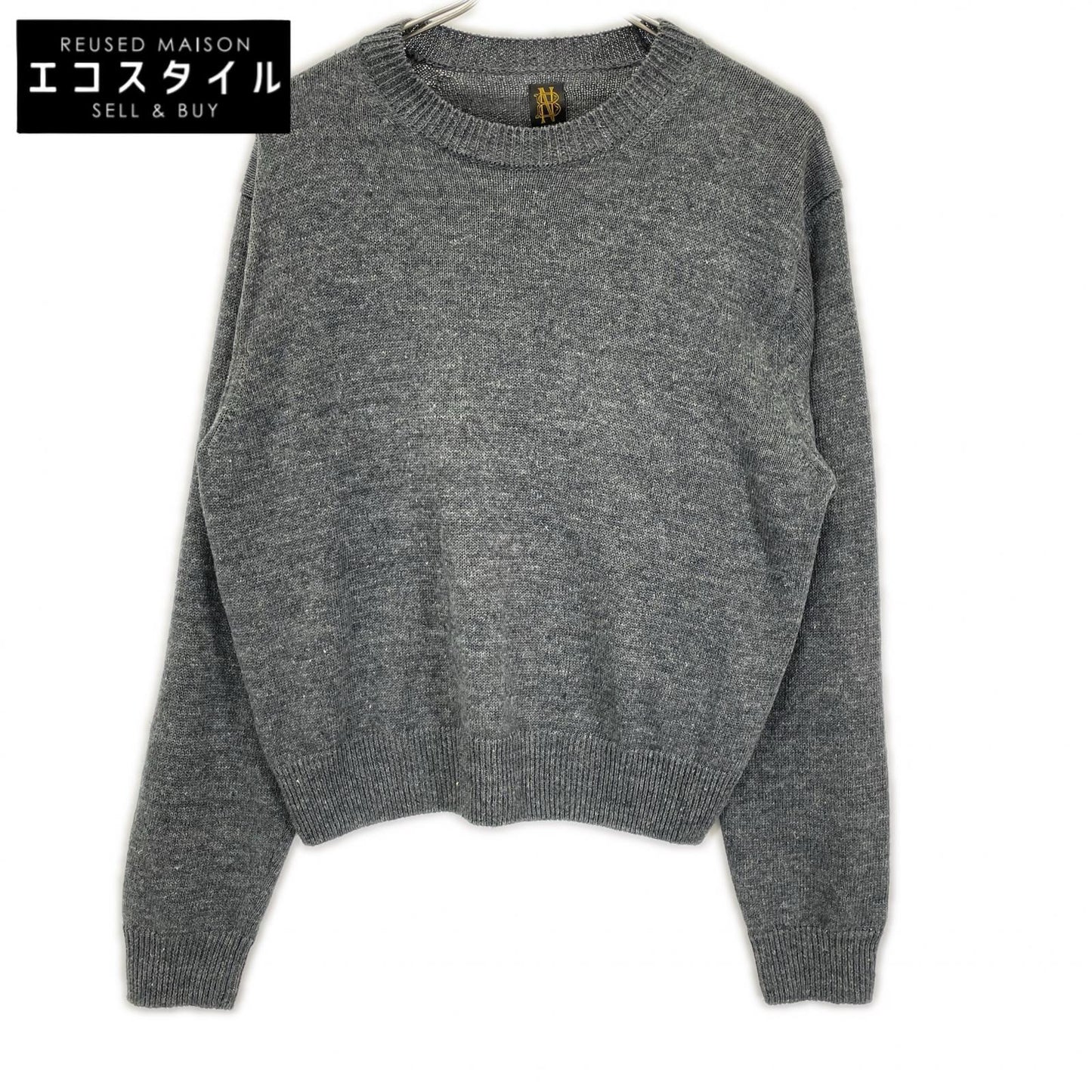 BATONER バトナー グレー WASHED HIGH COUNT LINEN CREW NECK トップス