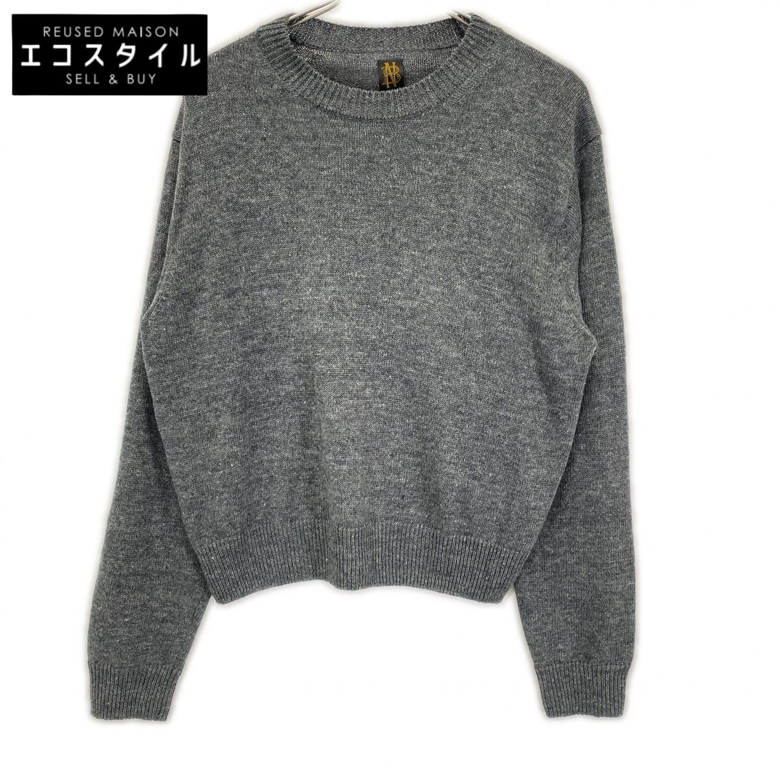 BATONER バトナー グレー WASHED HIGH COUNT LINEN CREW NECK トップス