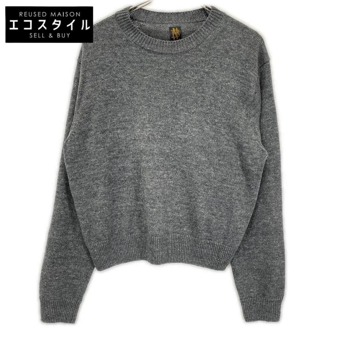 BATONER バトナー グレー WASHED HIGH COUNT LINEN CREW NECK トップス