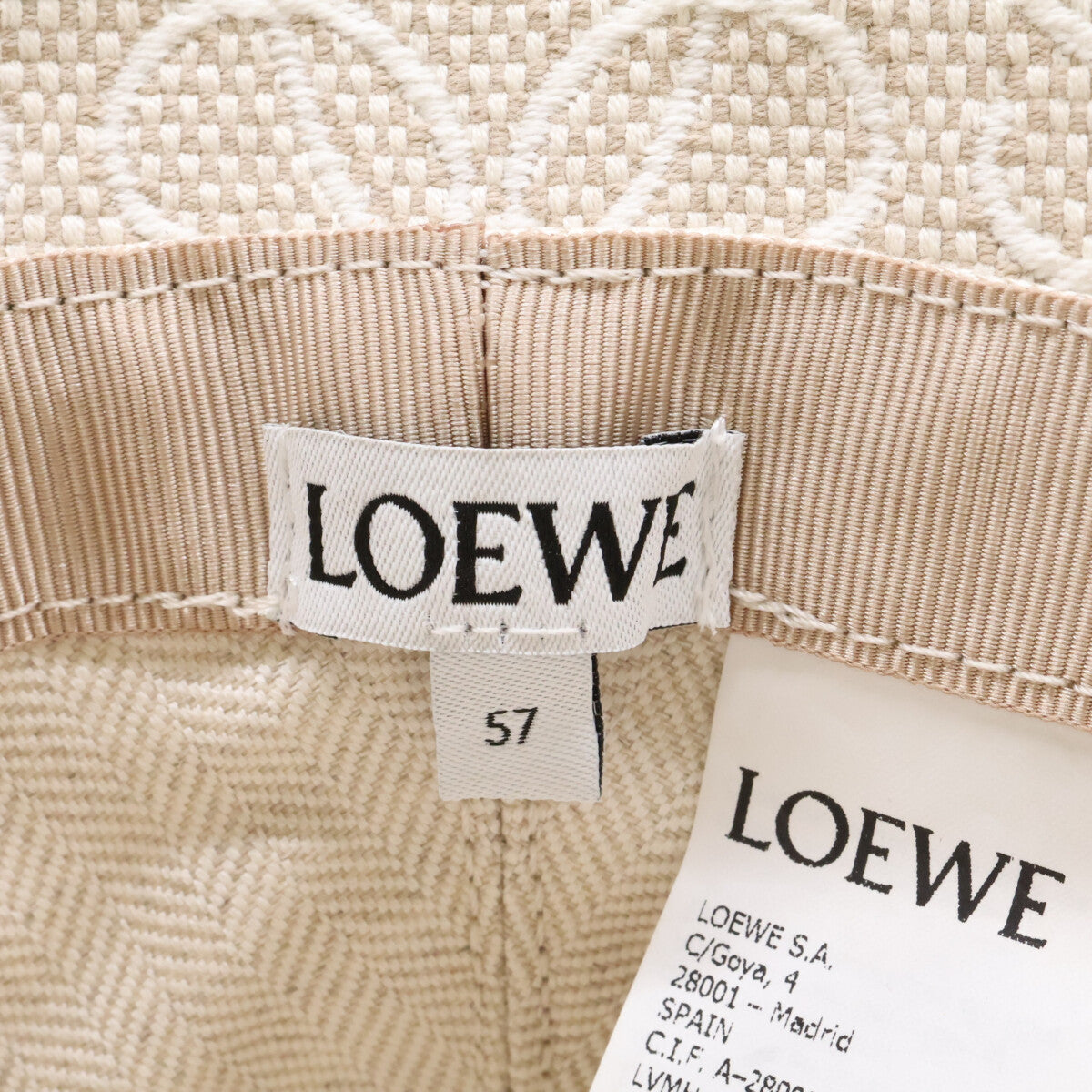 LOEWE ロエベ 【美品/国内正規】K820HB1X05 アナグラムジャカード＆カーフ バケットハット 帽子