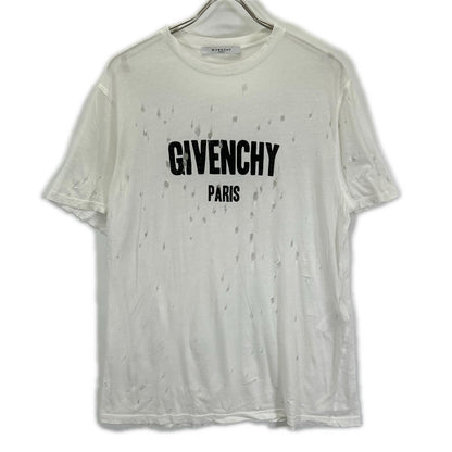 GIVENCHY ジバンシー BW700D305P ホワイト デストロイ加工 半袖Tシャツ トップス