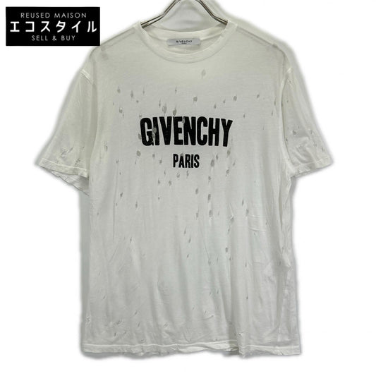 GIVENCHY ジバンシー BW700D305P ホワイト デストロイ加工 半袖Tシャツ トップス