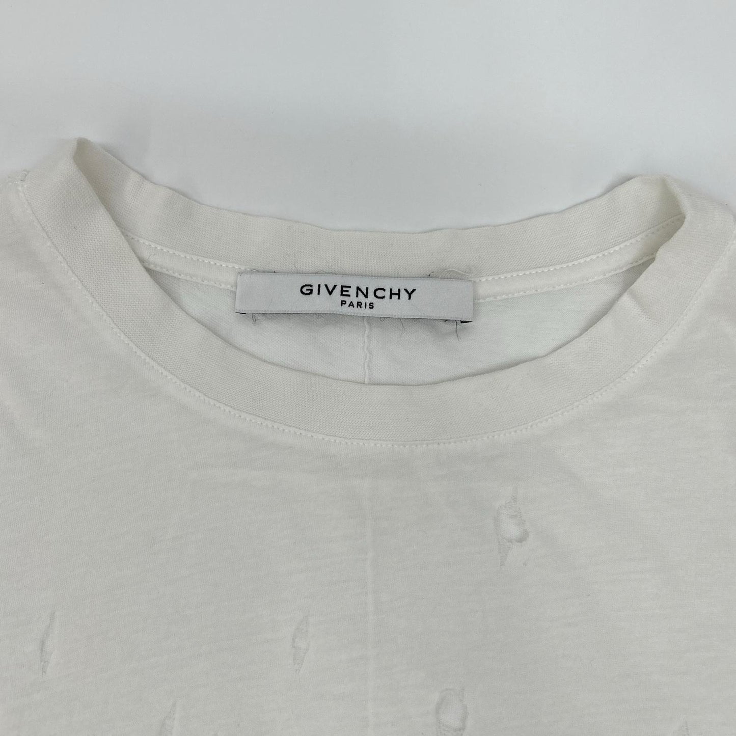 GIVENCHY ジバンシー BW700D305P ホワイト デストロイ加工 半袖Tシャツ トップス