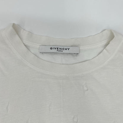 GIVENCHY ジバンシー BW700D305P ホワイト デストロイ加工 半袖Tシャツ トップス